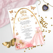 Bilingue Rose Blush Gown Quinceanera Invitation