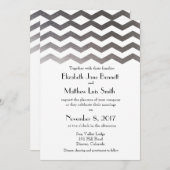 Bilingue Silver Chevron Faire-part de mariage (Devant / Derrière)