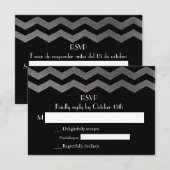 Bilingue Soirée Soirée Soirée Chevron Mariage RSVP (Devant / Derrière)