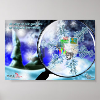 Bilingues anglais-ASL - Poster des flocons de neig
