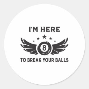 Biljart 8 Bal Snooker Biljart Grappig Gift Idee Ronde Sticker