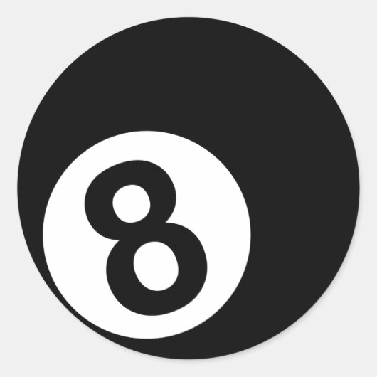 Biljart - 8-Ball Ronde Sticker (Voorkant)