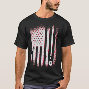 Biljart Amerikaanse vlag Amerikaanse poolspelers e T-shirt