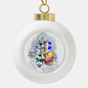 Biljart Ball Snowman Kerst Acryl Ornament
