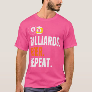 Biljart bier herhaal grappige biljart t-shirt