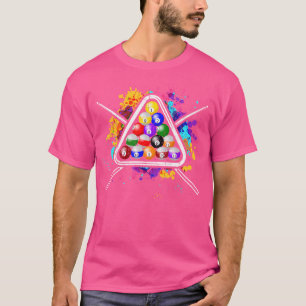 Biljart Cue Pool Snooker 8-Ball Cue Chalk Ninebal T-shirt