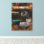 Biljart Cue Sport Canvas Afdruk (Insitu (Houten vloer))