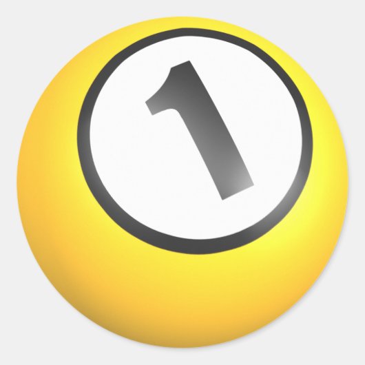 Biljart Een Bal Ronde Sticker (Voorkant)