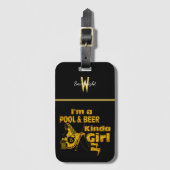 Biljart en bier Quote met Retro Vibe Bagagelabel (Voorkant (verticaal))