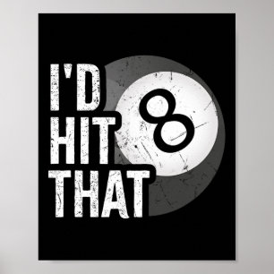 Biljart Funny ID raakte die poolspeler 8 Eight BA Poster