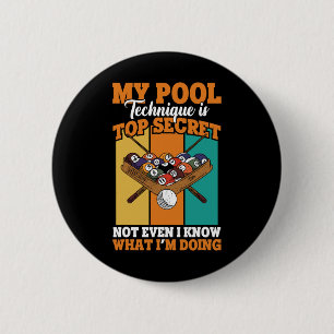 Biljart Funny Pool Player Mijn Pool Techniek Ronde Button 5,7 Cm