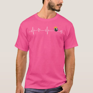 Biljart Heartbeat Line Pool Player Grappig Biljart T-shirt