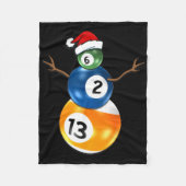 Biljart Kerst Sneeuwman met pooltafel Fleece Deken (Voorkant)