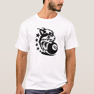 biljart lynx logo zwarte bal 8 t-shirt
