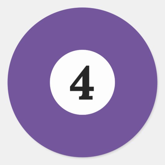 Biljart massief Paarse bal 4 Ronde Sticker (Voorkant)