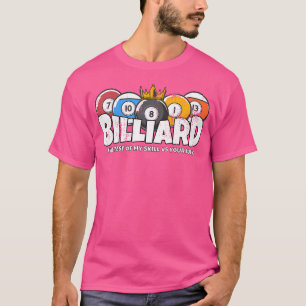 Biljart of Billard Skill vs Luck Grappige Pool Bil T-shirt