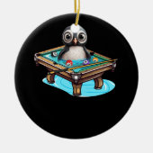 Biljart Penguin Hustler Zwembad Snooker Spelen Poo Keramisch Ornament (Voorkant)