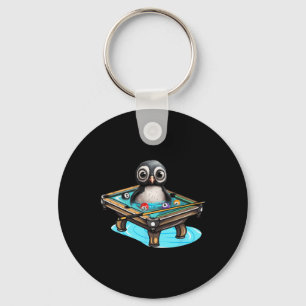 Biljart Penguin Hustler Zwembad Snooker Spelen Poo Sleutelhanger