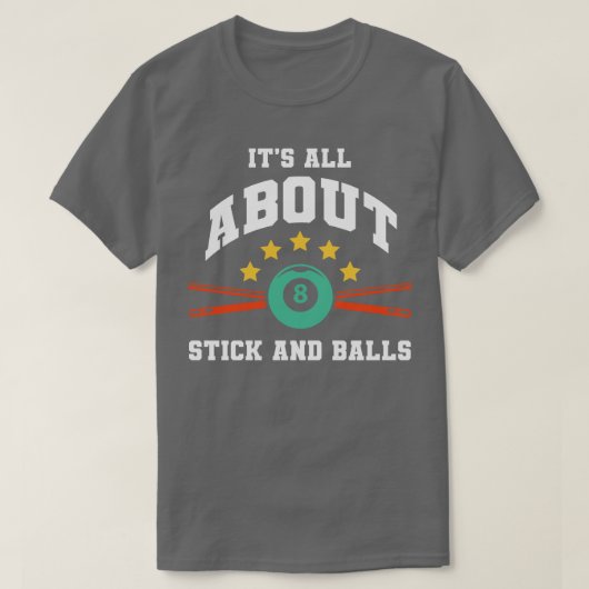 Biljart Pool Billard Snooker Club 8 T-shirt (Design voorkant)