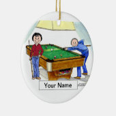 Biljart, pool speler paar keramisch ornament (Rechts)