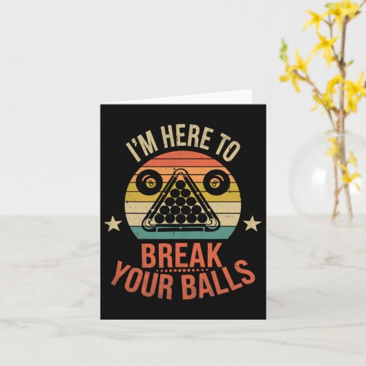 Biljart poolspeler biljart hier om je leven te bre kaart (Gele Bloem)