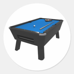 Biljart / Pooltafel: Blauwe Vilt: Ronde Sticker