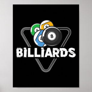 Biljart Rack Biljart Speler Snooker 8 Ball Cue Poster
