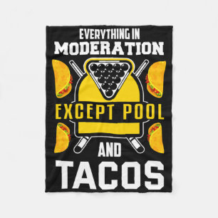 Biljart Shirt Joke Taco Lover Biljart Pool Pla Fleece Deken