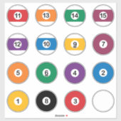 Biljart Snooker bal ballen pack Sticker (Vel)