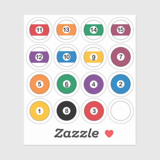 Biljart Snooker bal pack Sticker (Vel)