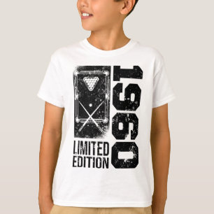 Biljart Snooker-gamer Vintage 1960 Verjaardag Pool T-shirt