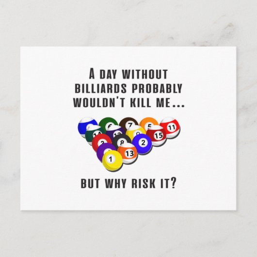 Biljart snooker zwembad biljart grappig cadeau ide briefkaart (Voorkant)
