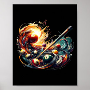 Biljart spelen betekent het beheersen van de cue o poster