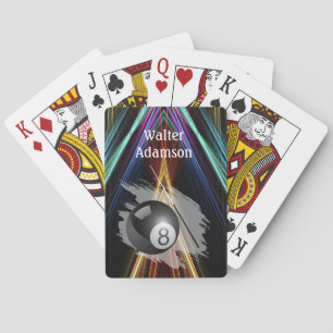 Biljart Sportbal en keu Personaliseer met naam Pokerkaarten