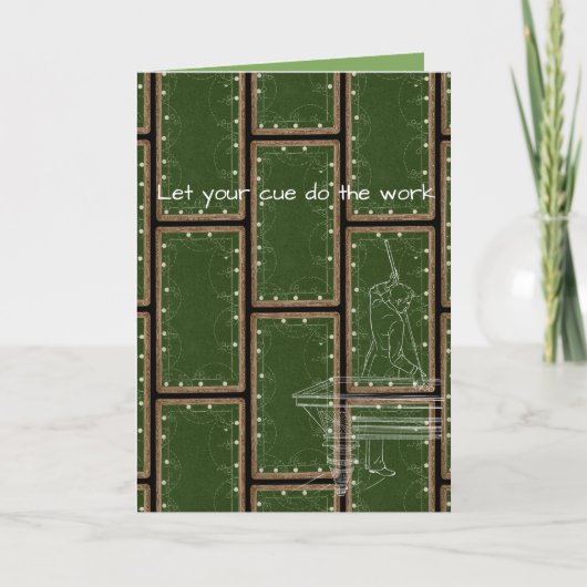  biljart Tafelpool Speler Antiek Uniek Kaart (Voorkant)