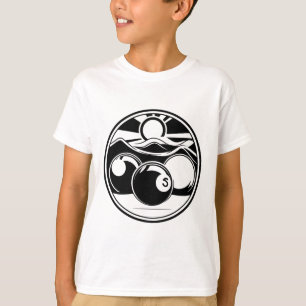 biljart tekening pool speler t-shirt