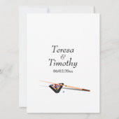 Biljart thema bruiloft uitnodiging witte bruiloft (Achterkant)