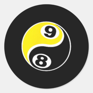 Biljart zwembad Shirt 8 LL 9 LL Schedel T-shirt Ronde Sticker
