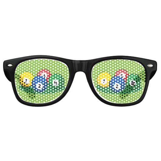 Biljart zwembad snooker ballen retro zonnebril (Voorkant)