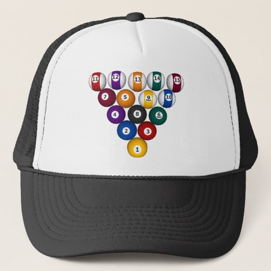 Biljart / Zwembadballen - Custom Trucker Hoed Pet (Voorkant)