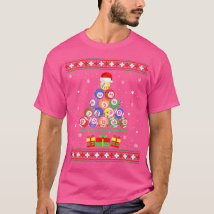 Biljartbal Xmas Tree Pool Biljart Kerstmis U T-shirt