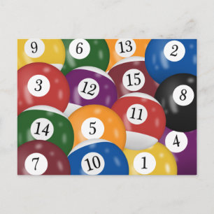Biljartballen 20e verjaardagsfeest Postkaart