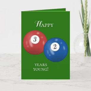Biljartballen 32e verjaardag kaart