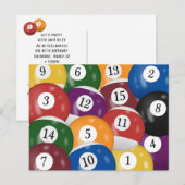 Biljartballen 35e verjaardagsfeest ansichtkaart briefkaart (Voorkant / Achterkant)
