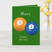 Biljartballen 52e verjaardag kaart (Gele Bloem)