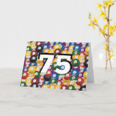 Biljartballen 75e verjaardag kaart (Gele Bloem)