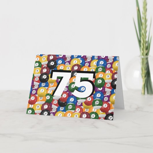 Biljartballen 75e verjaardag kaart (Voorkant)