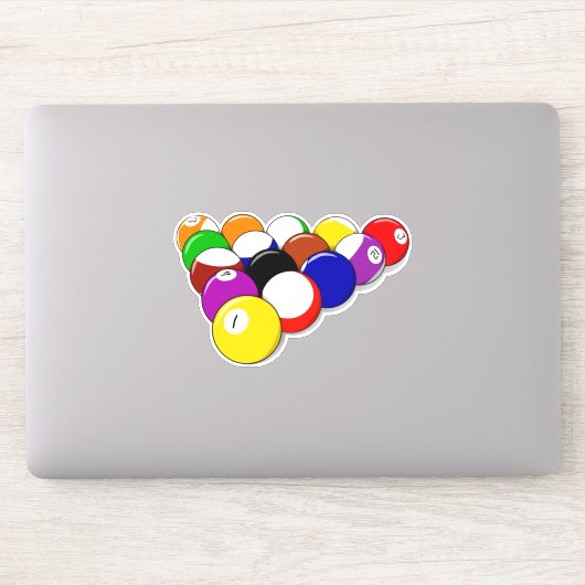 Biljartballen, acht-ball rek sticker (Computer)