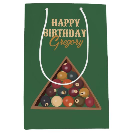  Biljartballen Custom Pool Table Thema Medium Cadeauzakje (Voorkant)