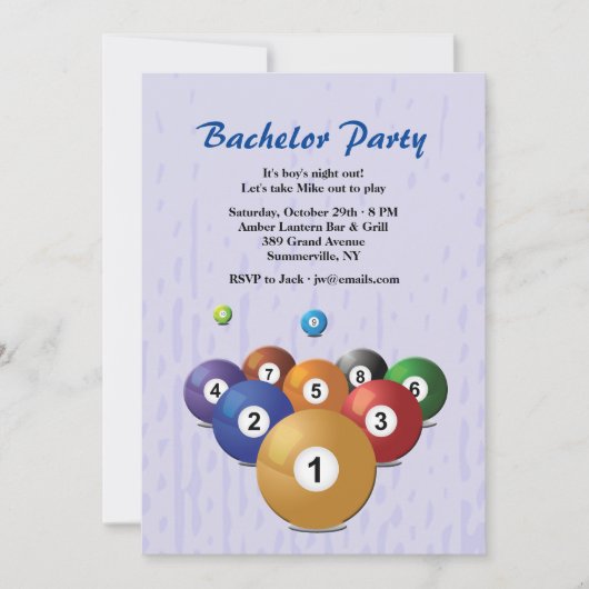 Biljartballen Uitnodiging (Voorkant)